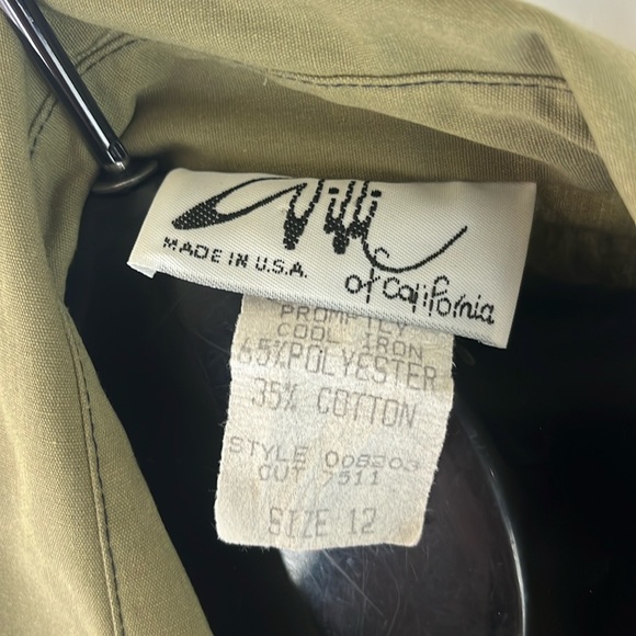 Vintage Willi of California Tan Button-up Dress with Black Buttons Size 12 - Picture 8 of 9